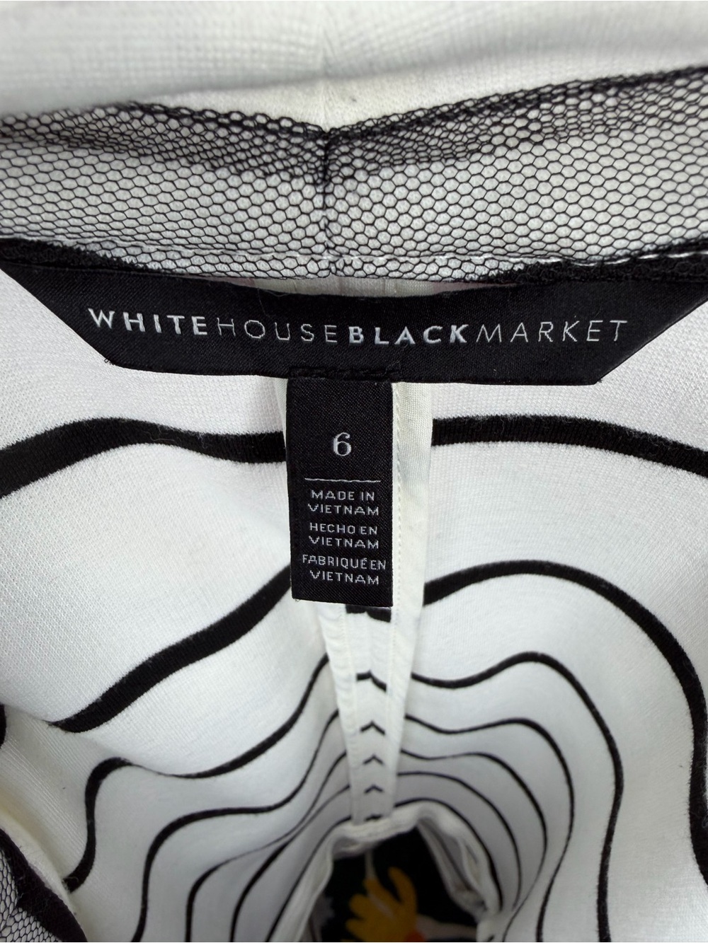 White House Black Market White and Black Striped Knit Blazer - Picture 3 of 3